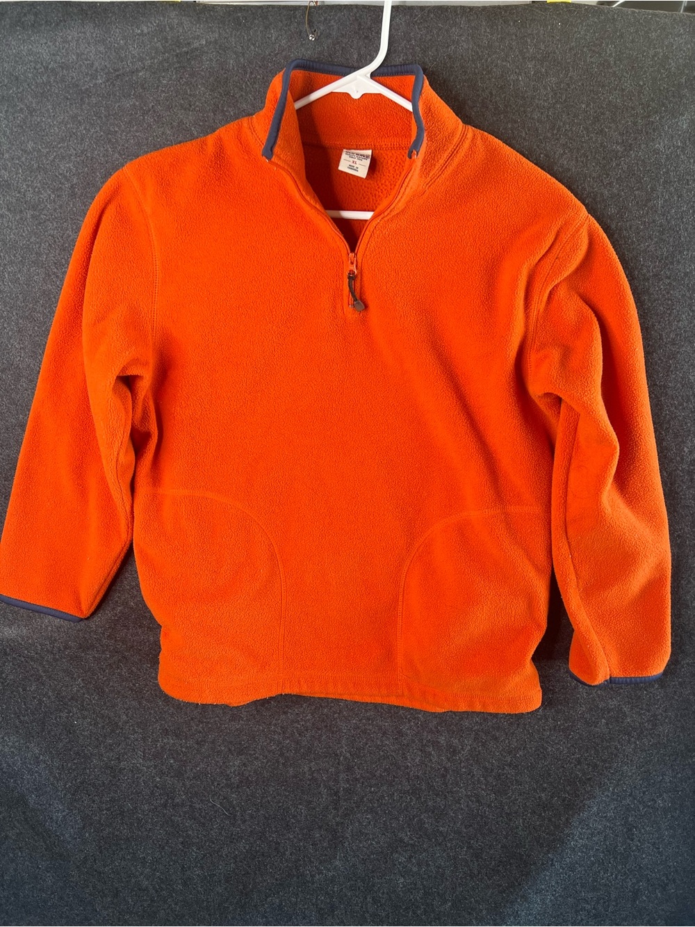 Vintage San Francisco Old Navy Orange Fleece Quarter Zip Closure Women Size XL